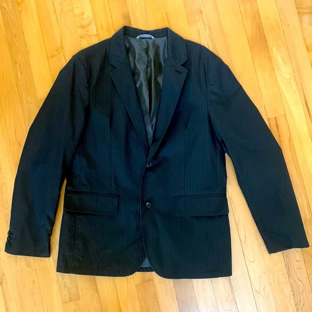 Gap Medium Navy and Purple Pinstripe Jacket